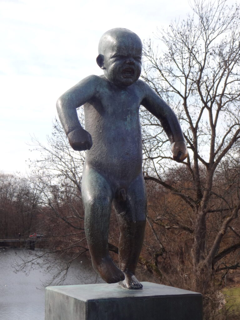 Fake Travel News: Angry boy statue at Vigeland Park in Oslo, Norway