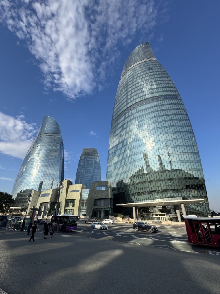 The blue flame towers in Baku