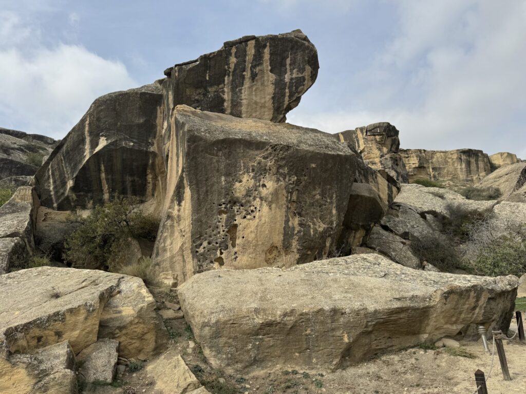 Archaeological site in Baku with cave drawings