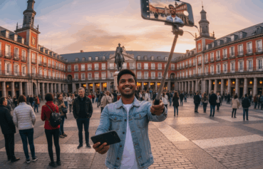 A selfie of a selfie in Madrid. I think I need a digital detox!